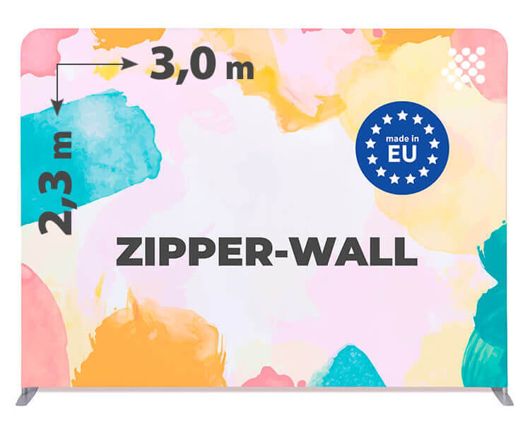 Tekstylna ścianka reklamowa prosta 300 x 230 cm - EU